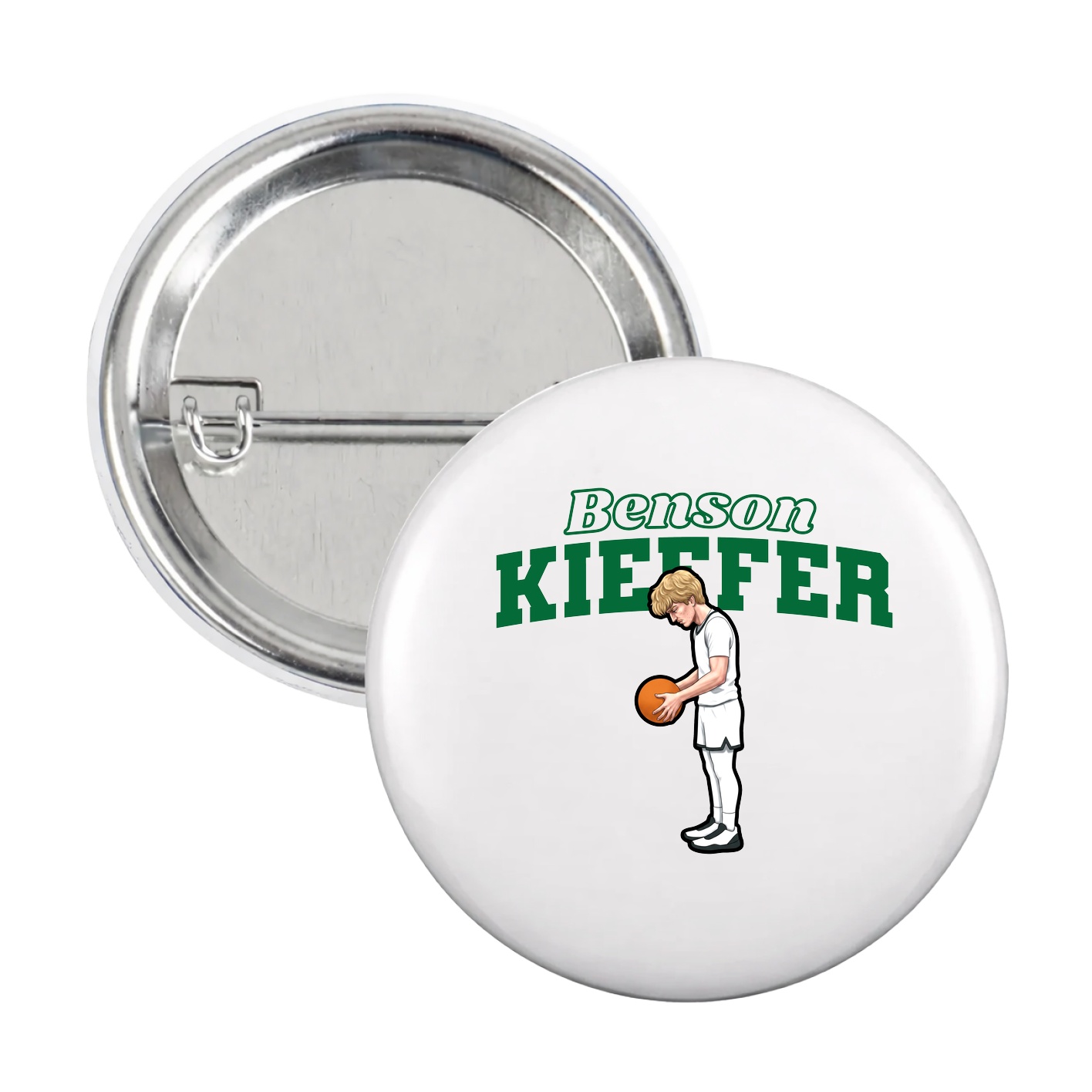 Game Day Button — Name Arch in White