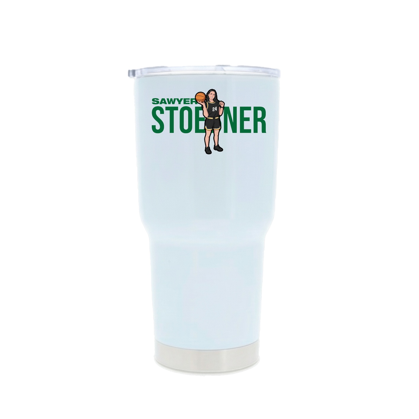 30oz Stainless Steel Tumbler — Player Name in White