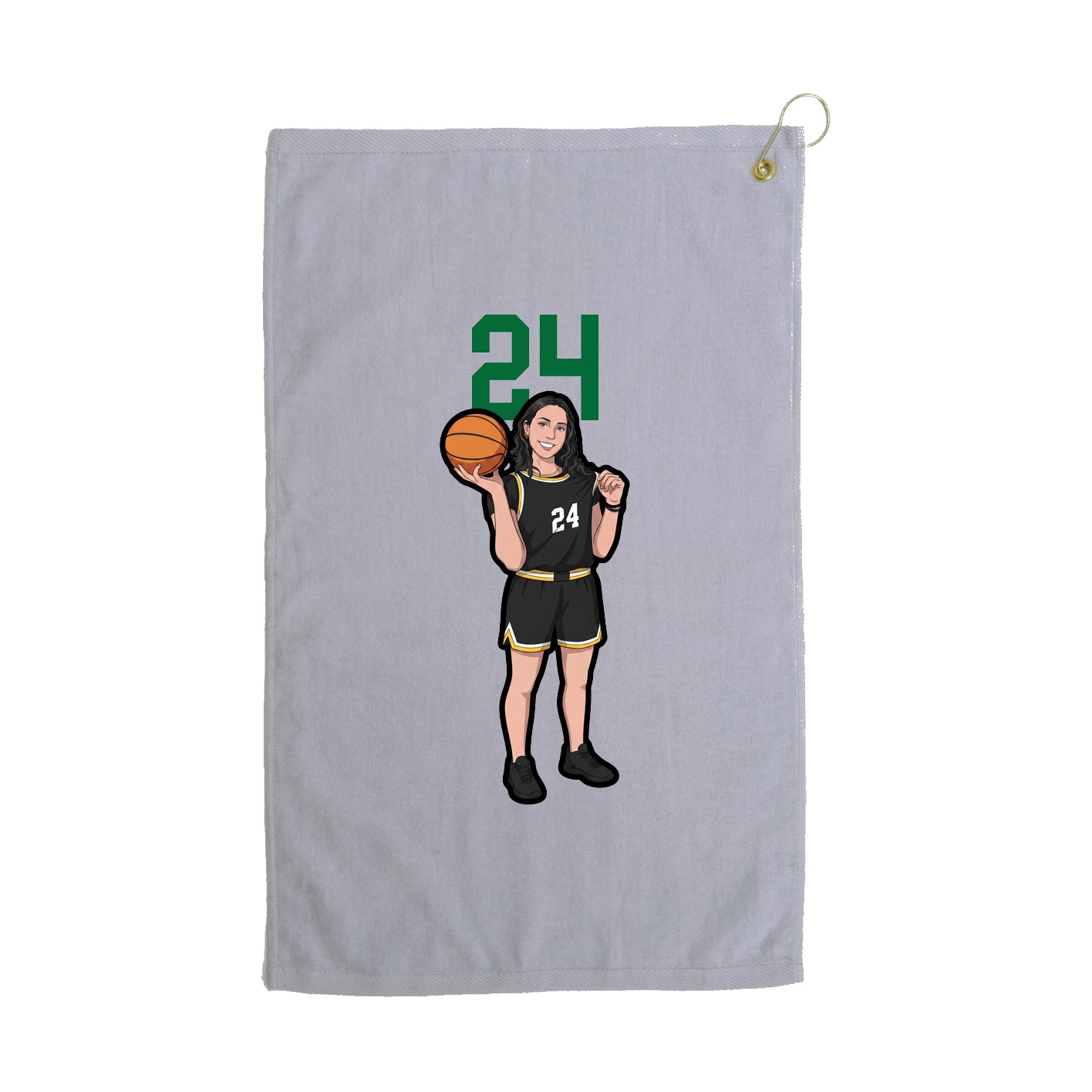 Golf Towel — Number Top in Grey