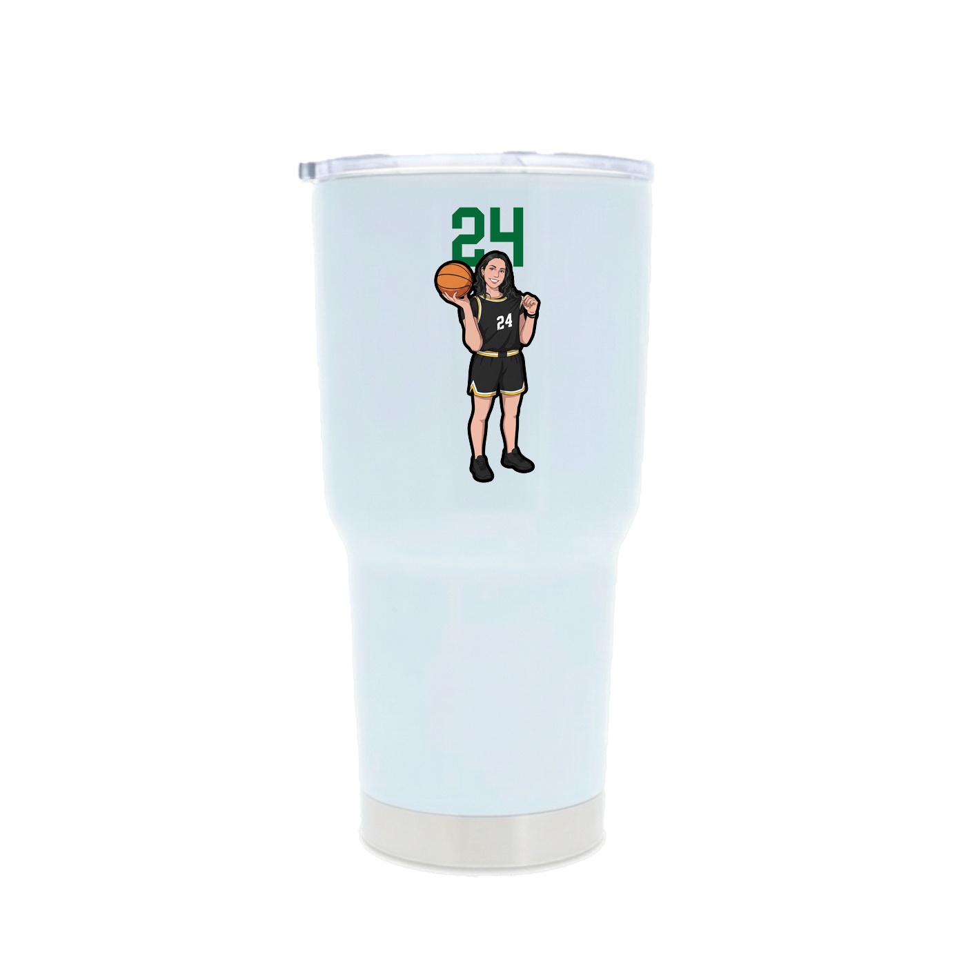 30oz Stainless Steel Tumbler — Number Top in White