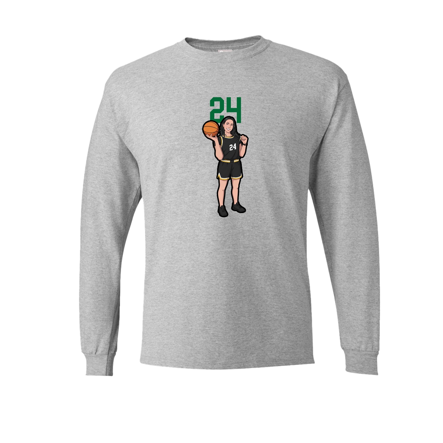 Long Sleeve Tee — Number Top in Grey