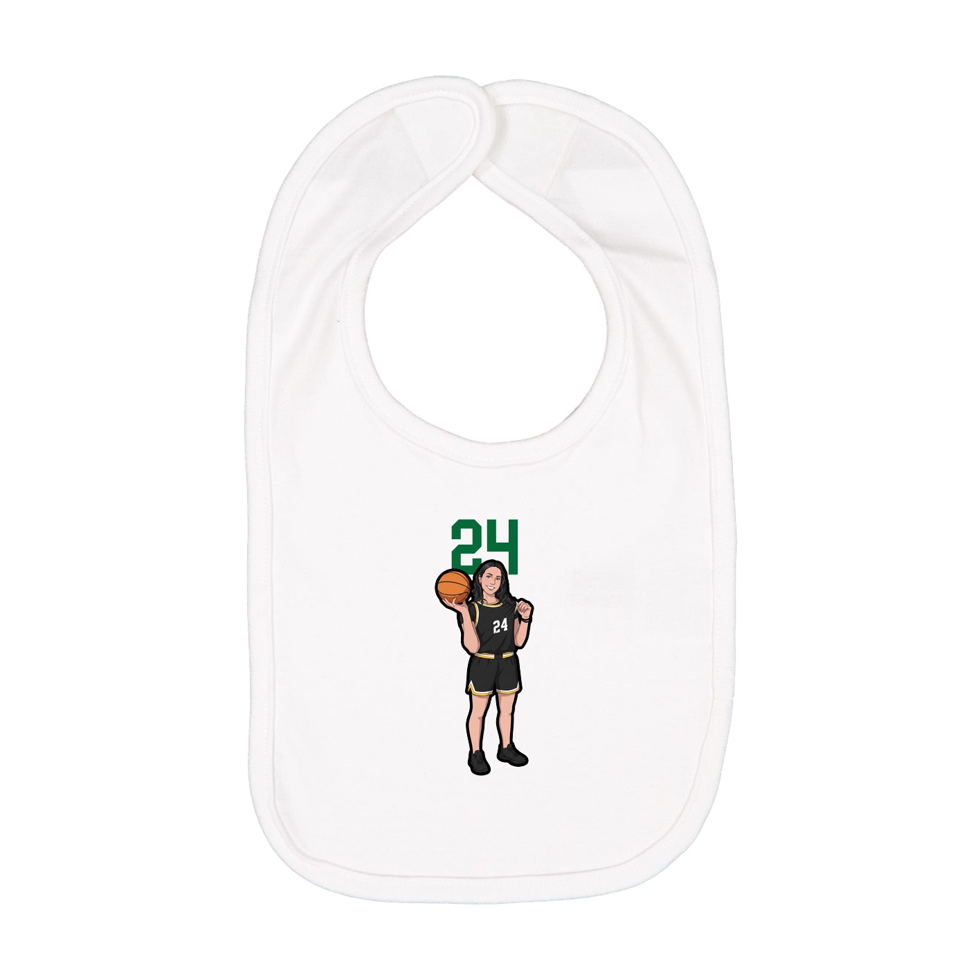Infant Bib — Number Top in White