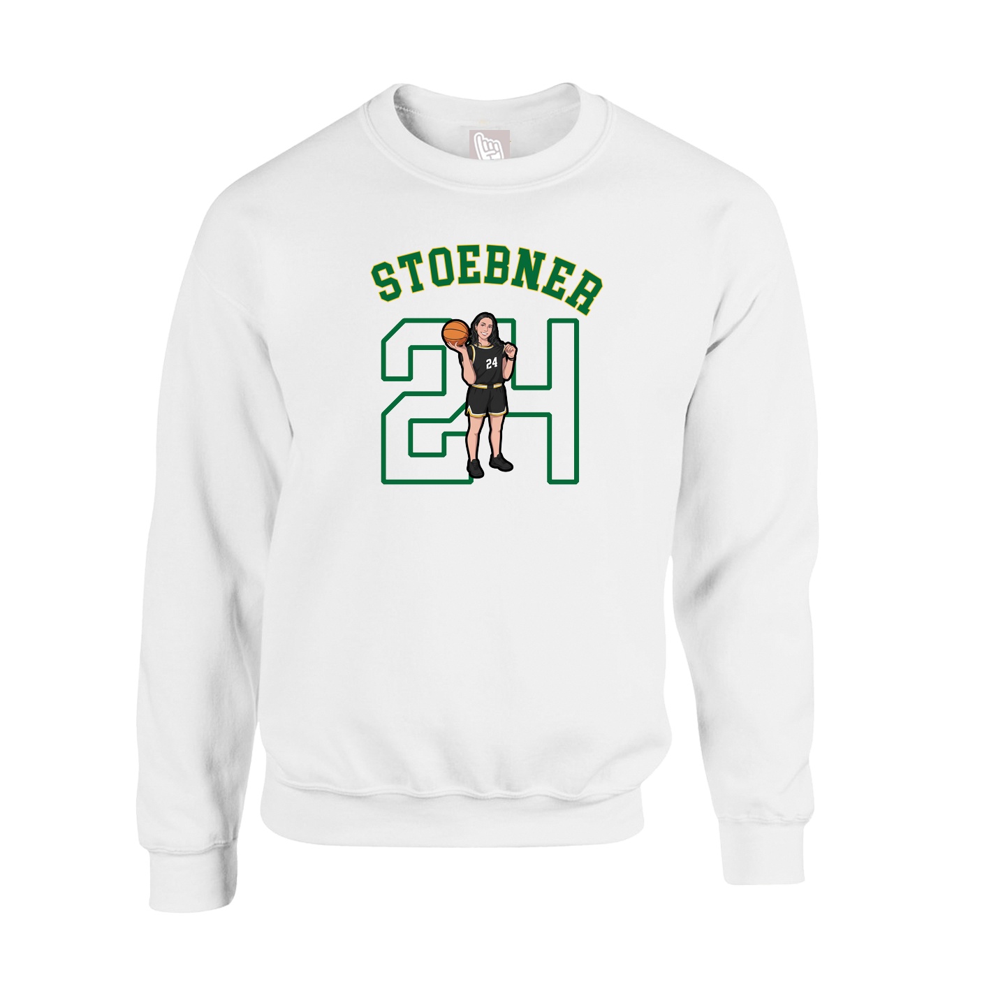 Fleece Crew — Shirsey Arch in White