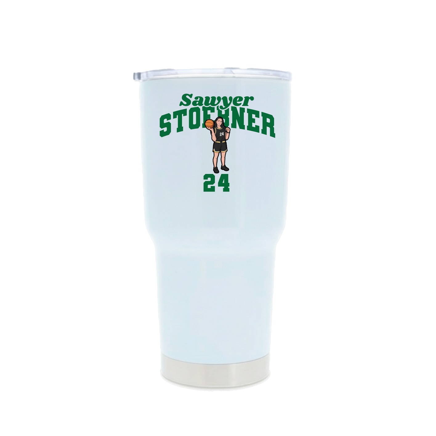30oz Stainless Steel Tumbler — Signature Arch in White