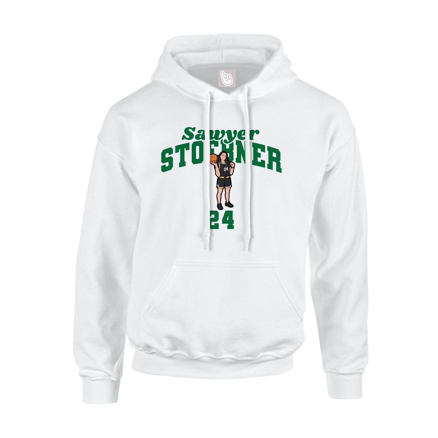Youth Hoodie — Signature Arch in White