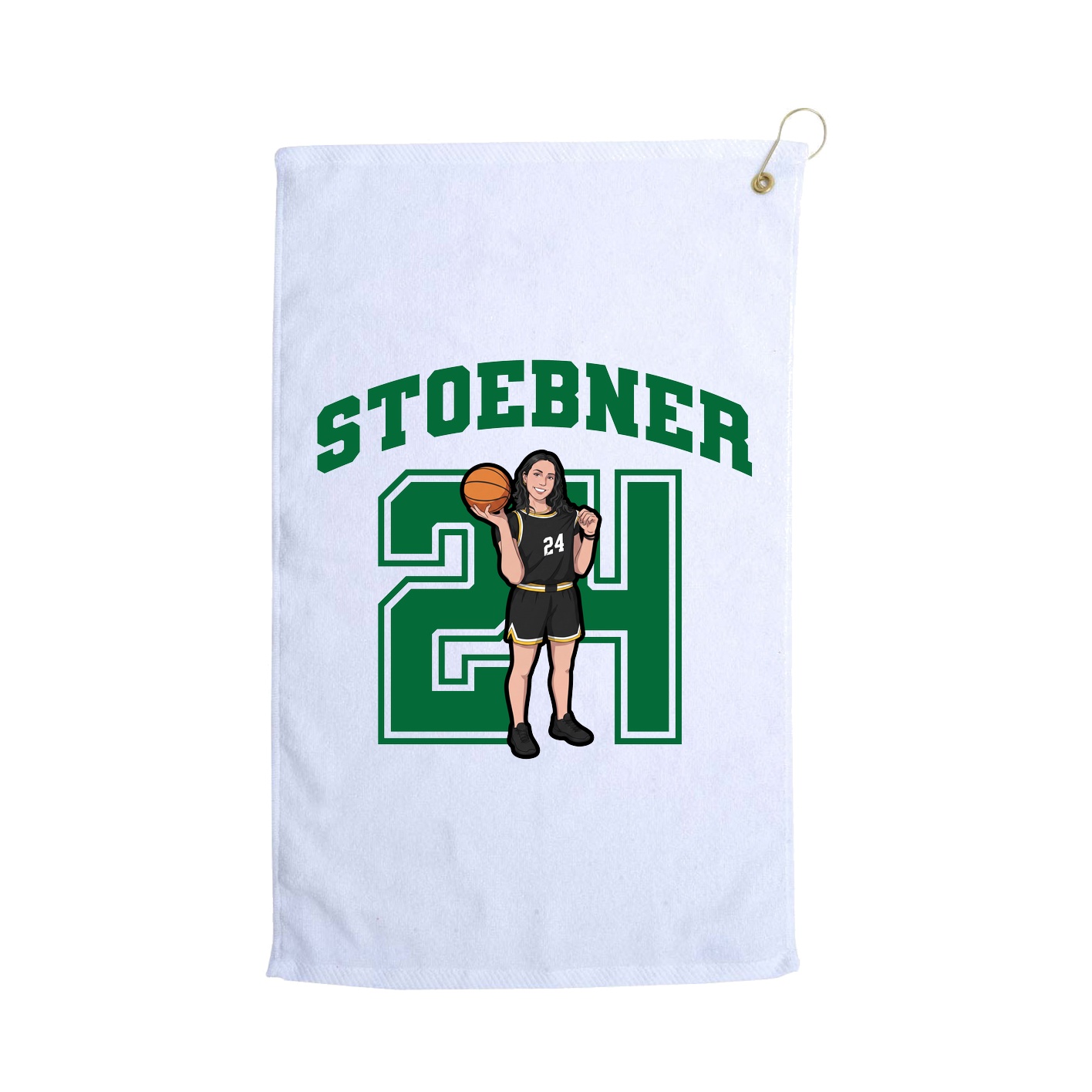 Golf Towel — Number in White