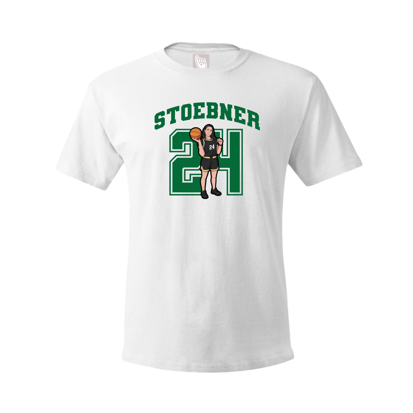 Youth Tee — Number in White