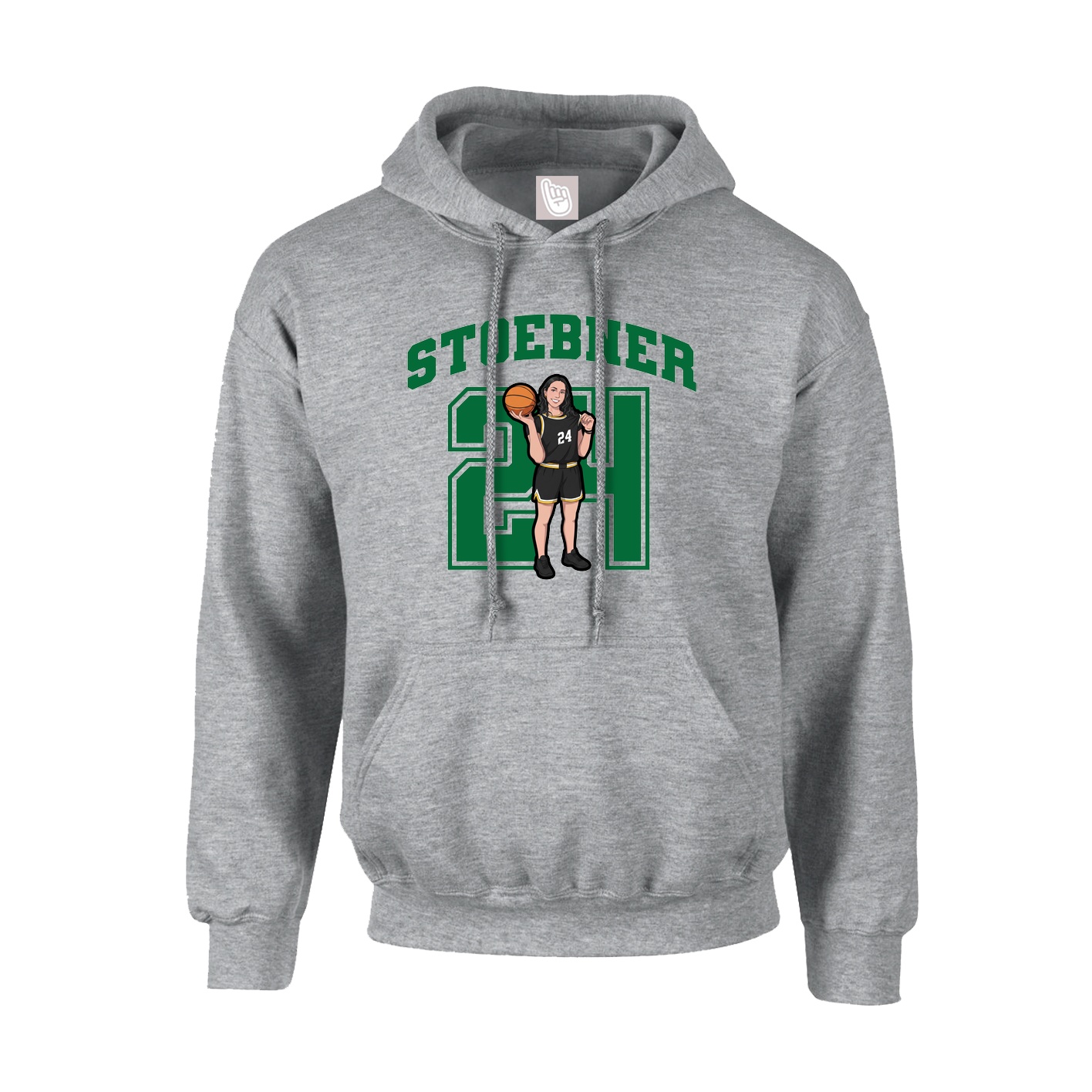 Hoodie — Number in Grey