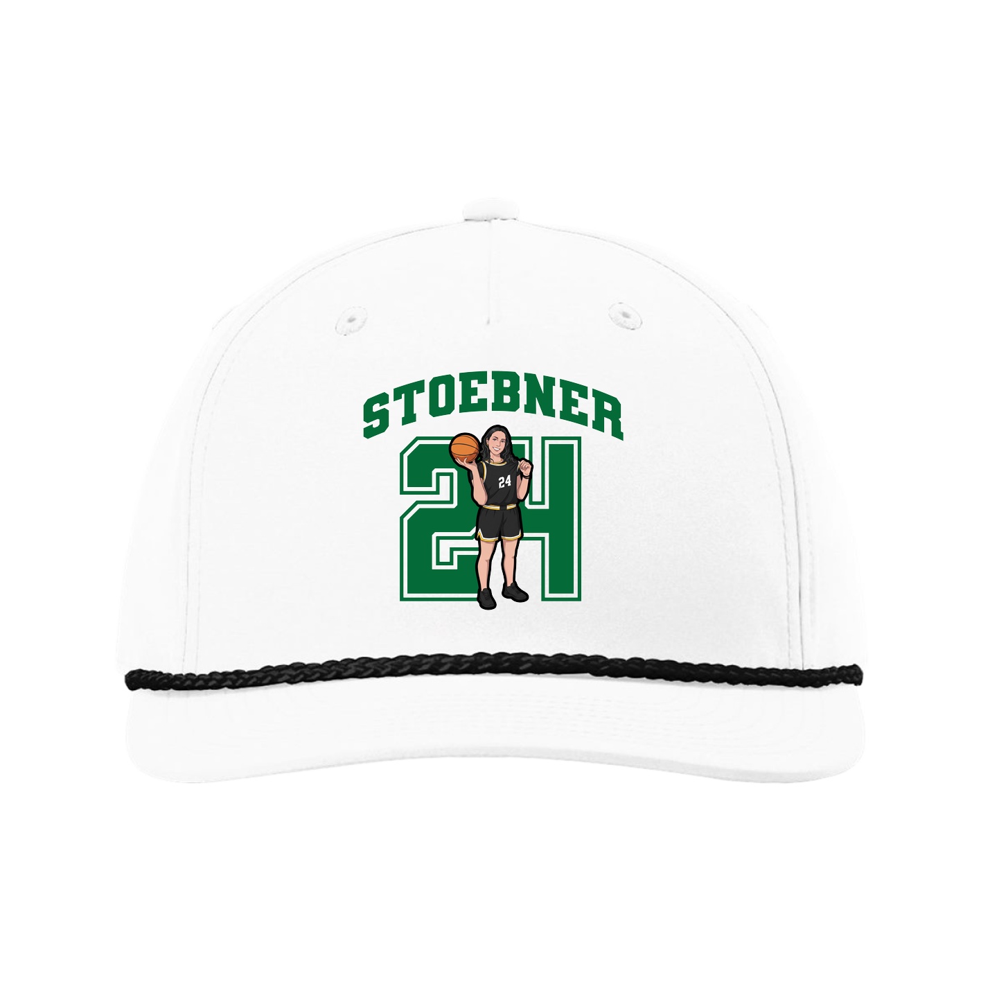 Five-Panel Classic Rope Cap — Number in White