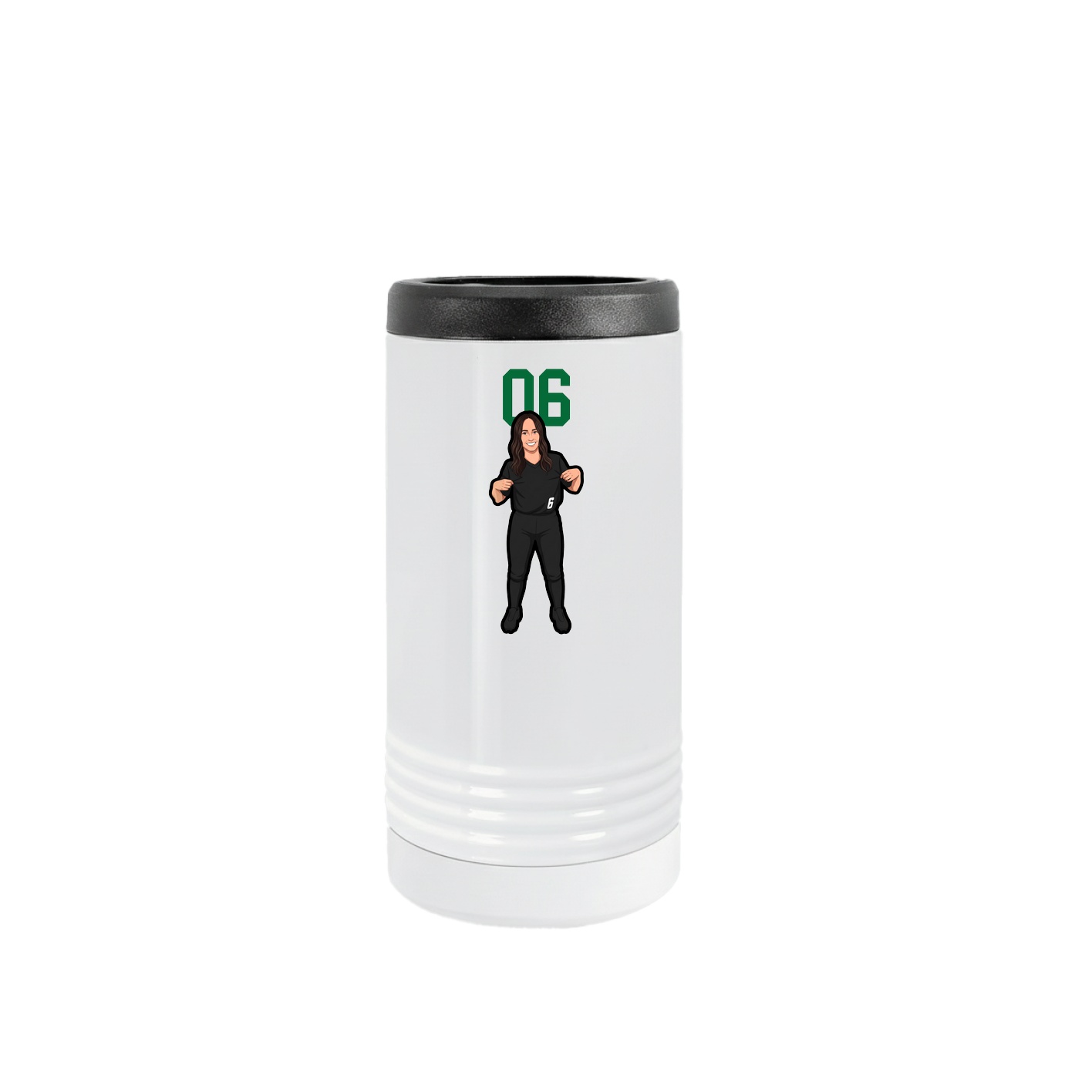 Slim Beverage Holder — Number Top in White