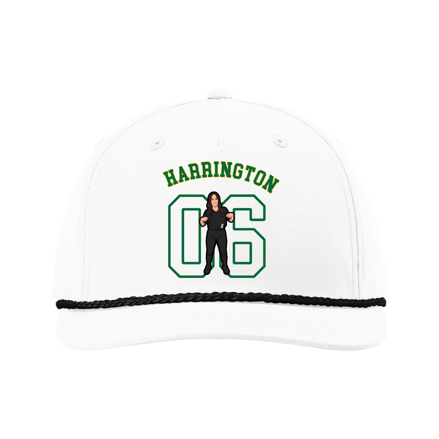 Five-Panel Classic Rope Cap — Shirsey Arch in White