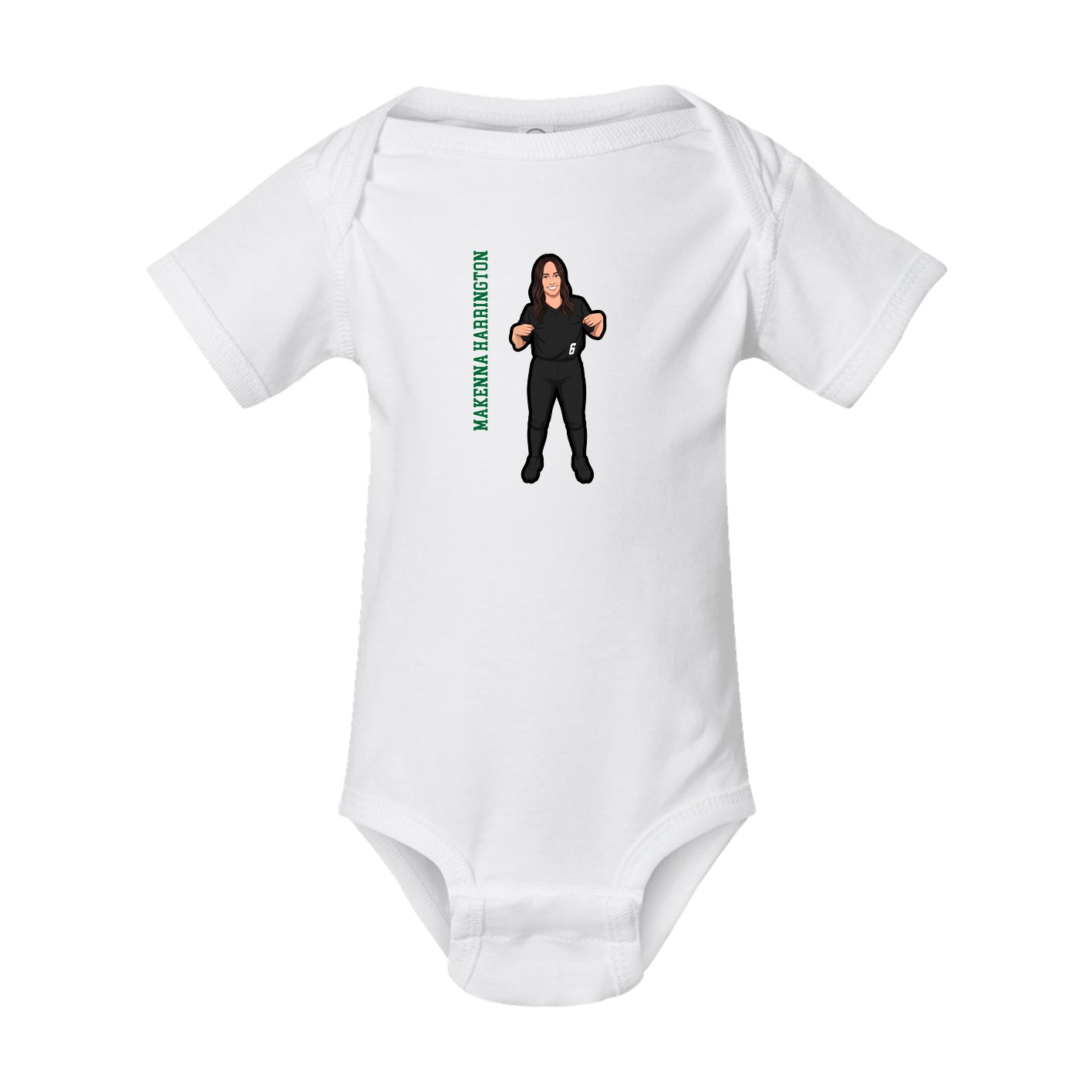 Baby Onesie — Name Vertical in White