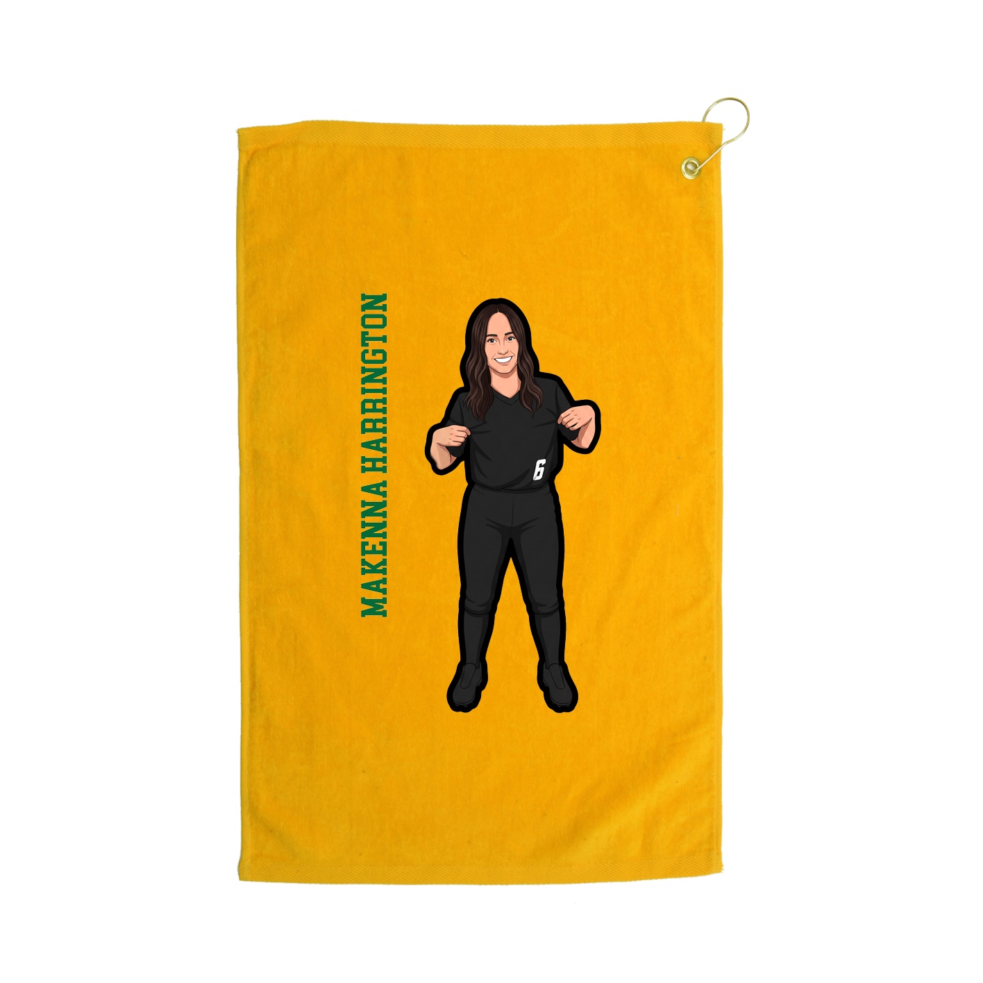 Golf Towel — Name Vertical in Gold