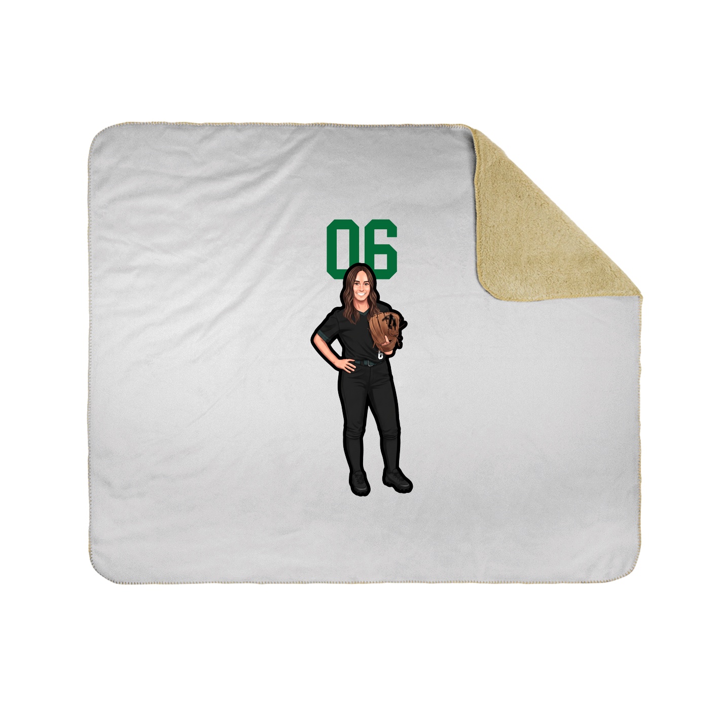 Throw Blanket — Number Top in White