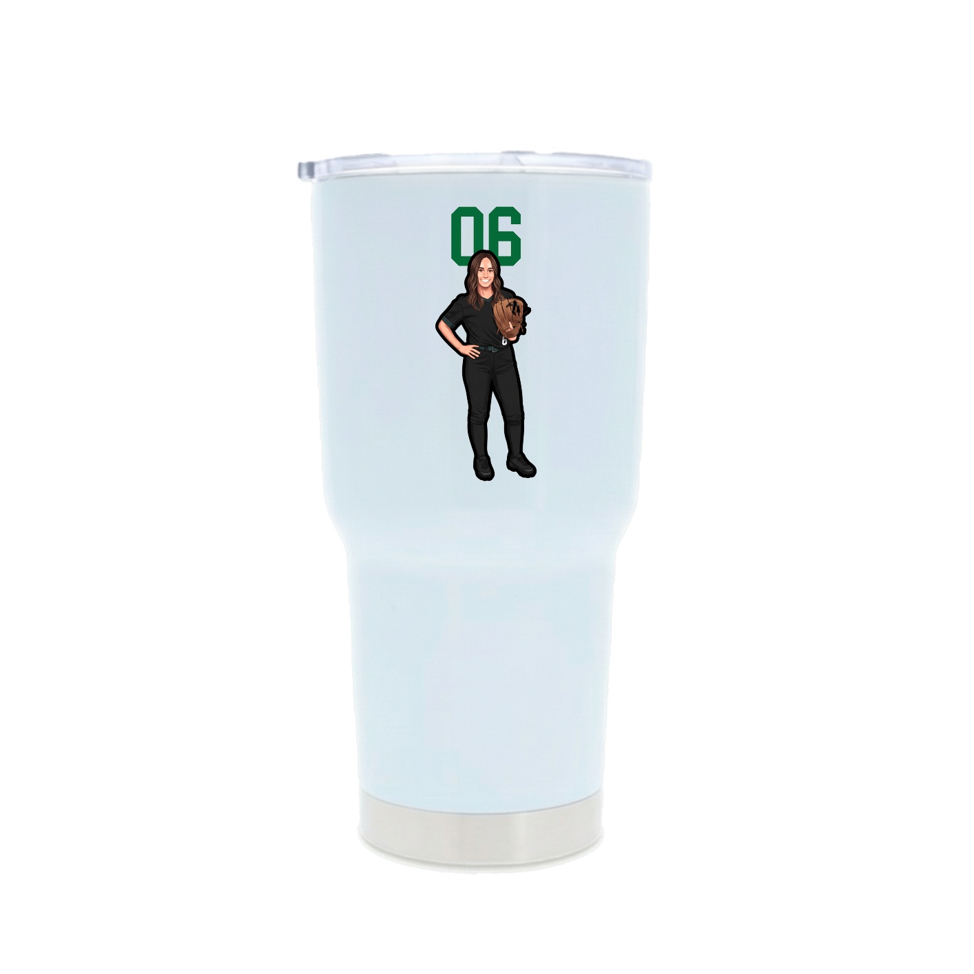 30oz Stainless Steel Tumbler — Number Top in White
