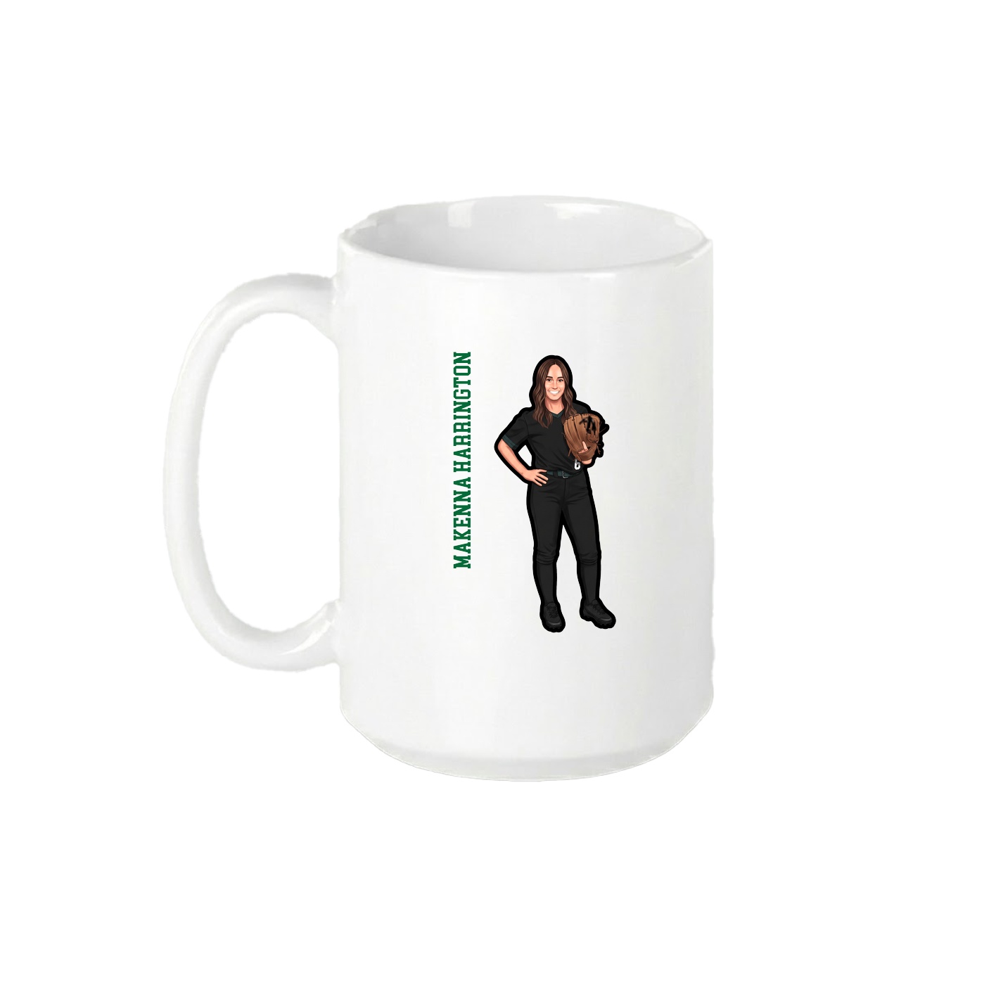 15oz Coffee Mug — Name Vertical in White