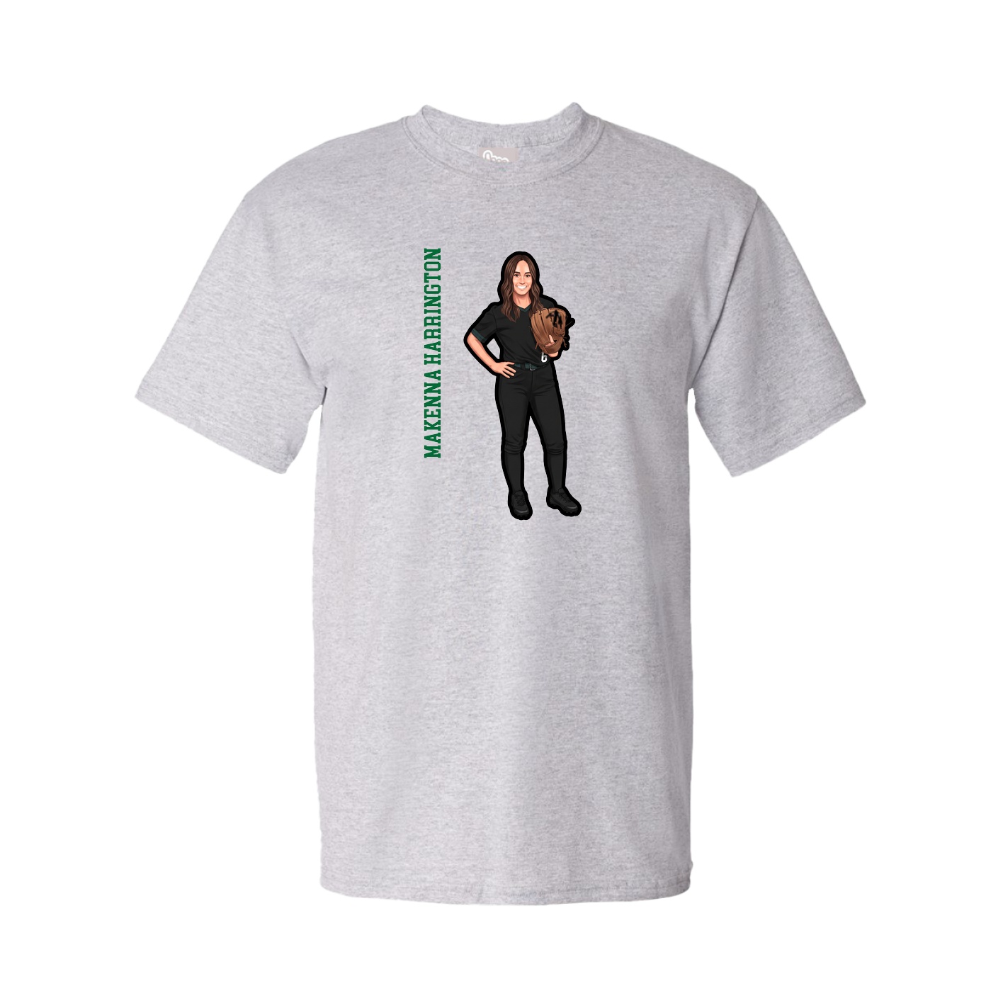 Youth Tee — Name Vertical in Grey