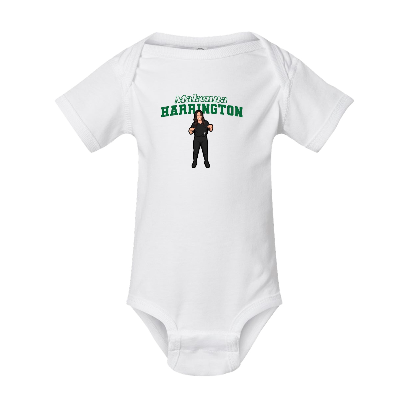 Baby Onesie — Name Arch in White