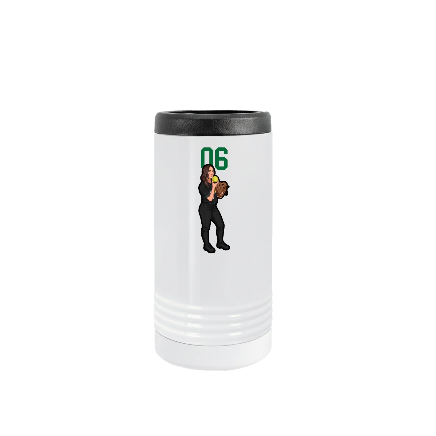 Slim Beverage Holder — Number Top in White