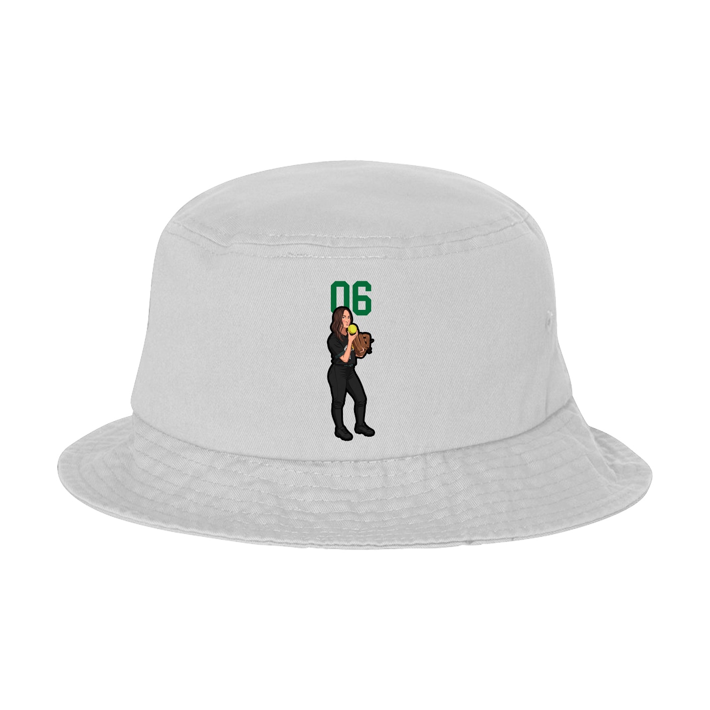 Bucket Cap — Number Top in White