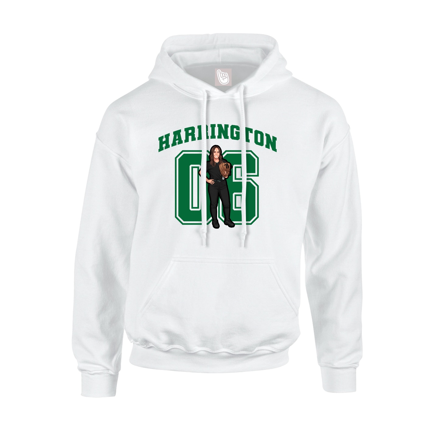 Youth Hoodie — Number in White