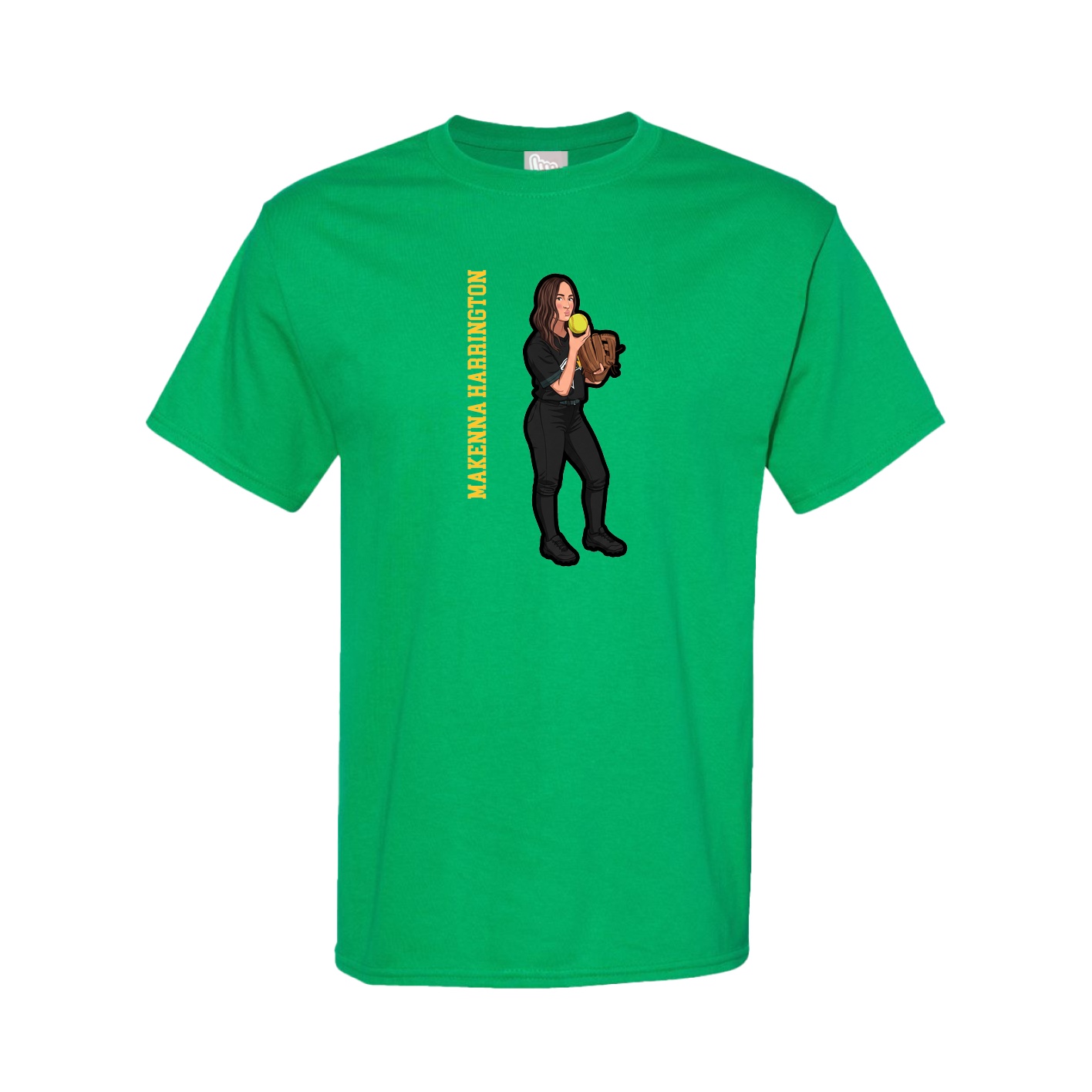 Tee — Name Vertical in Green