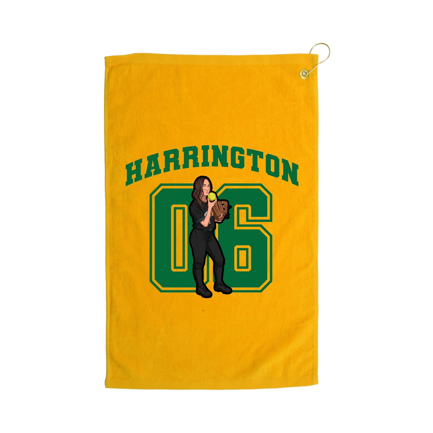 Golf Towel — Number in Gold