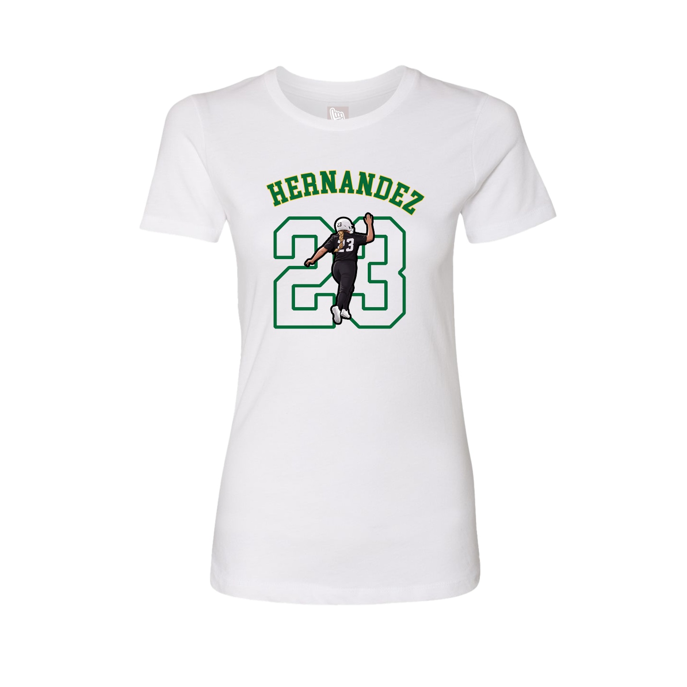Fitted Women's Tee — Shirsey Arch in White