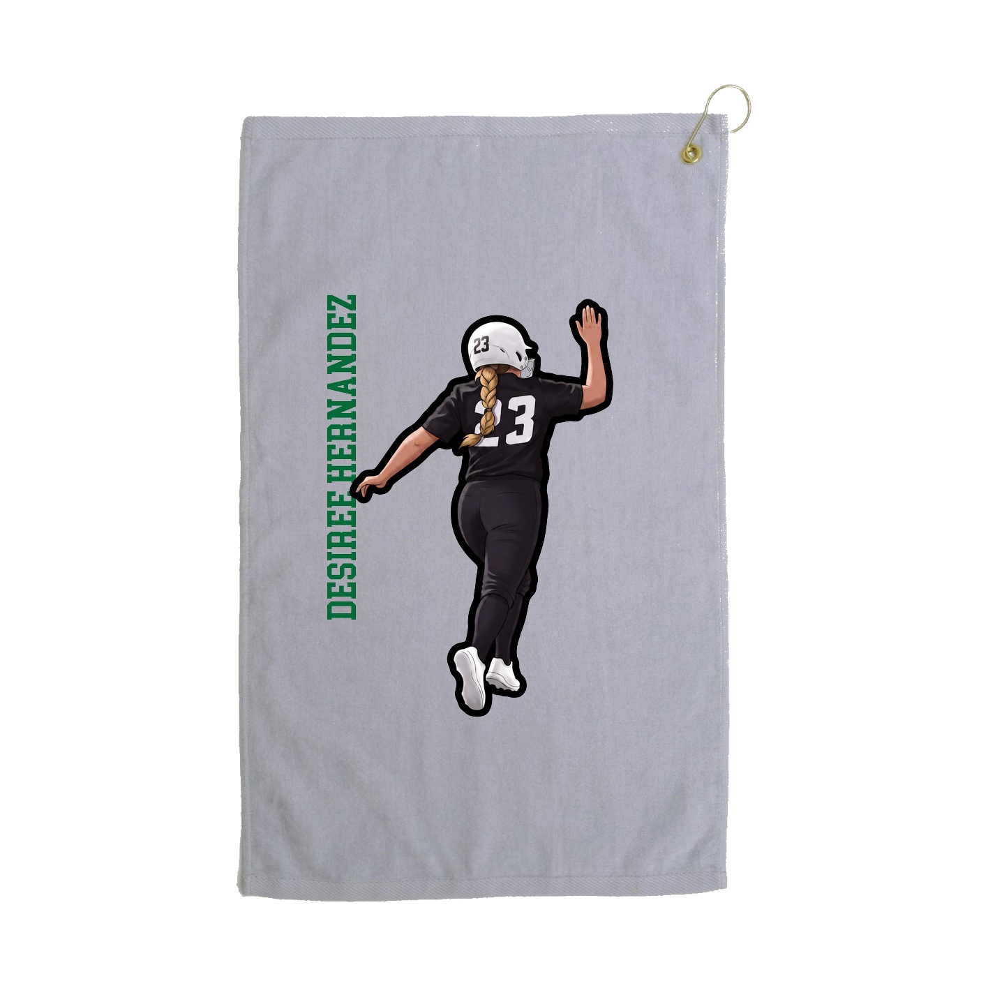 Golf Towel — Name Vertical in Grey