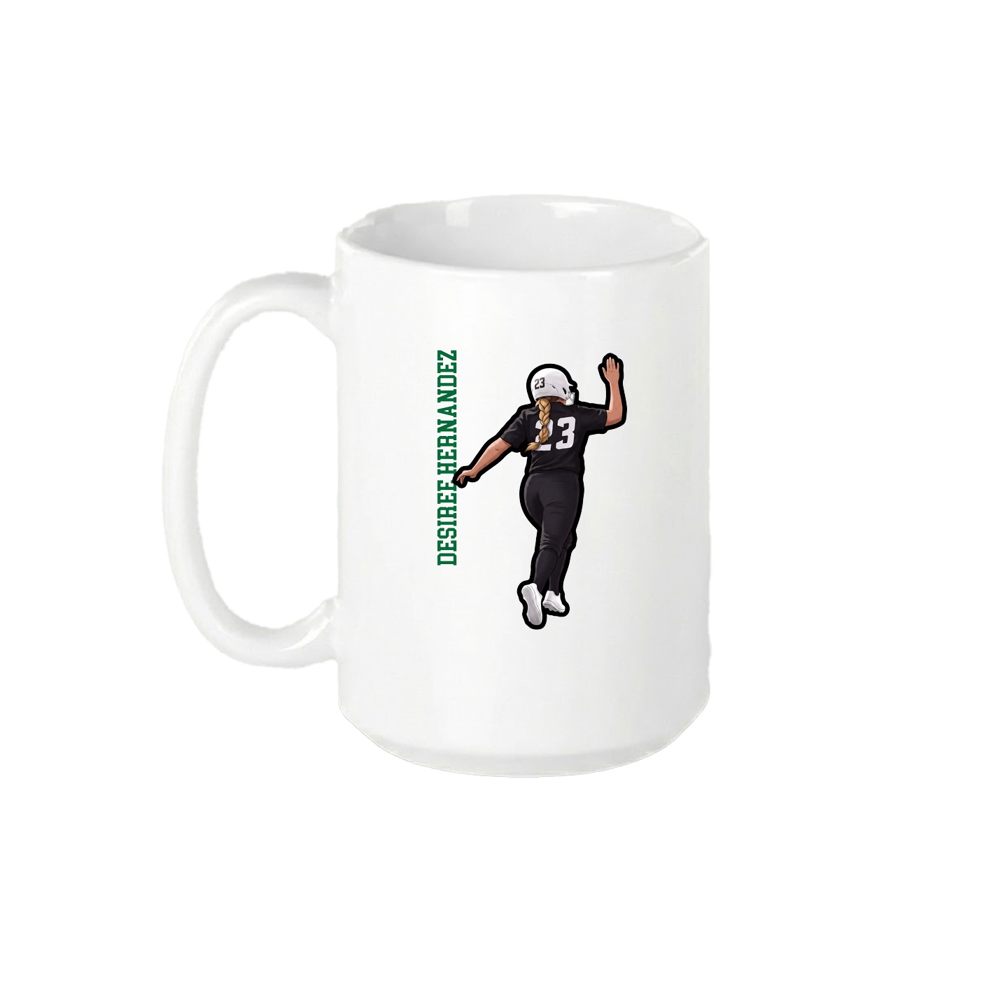 15oz Coffee Mug — Name Vertical in White