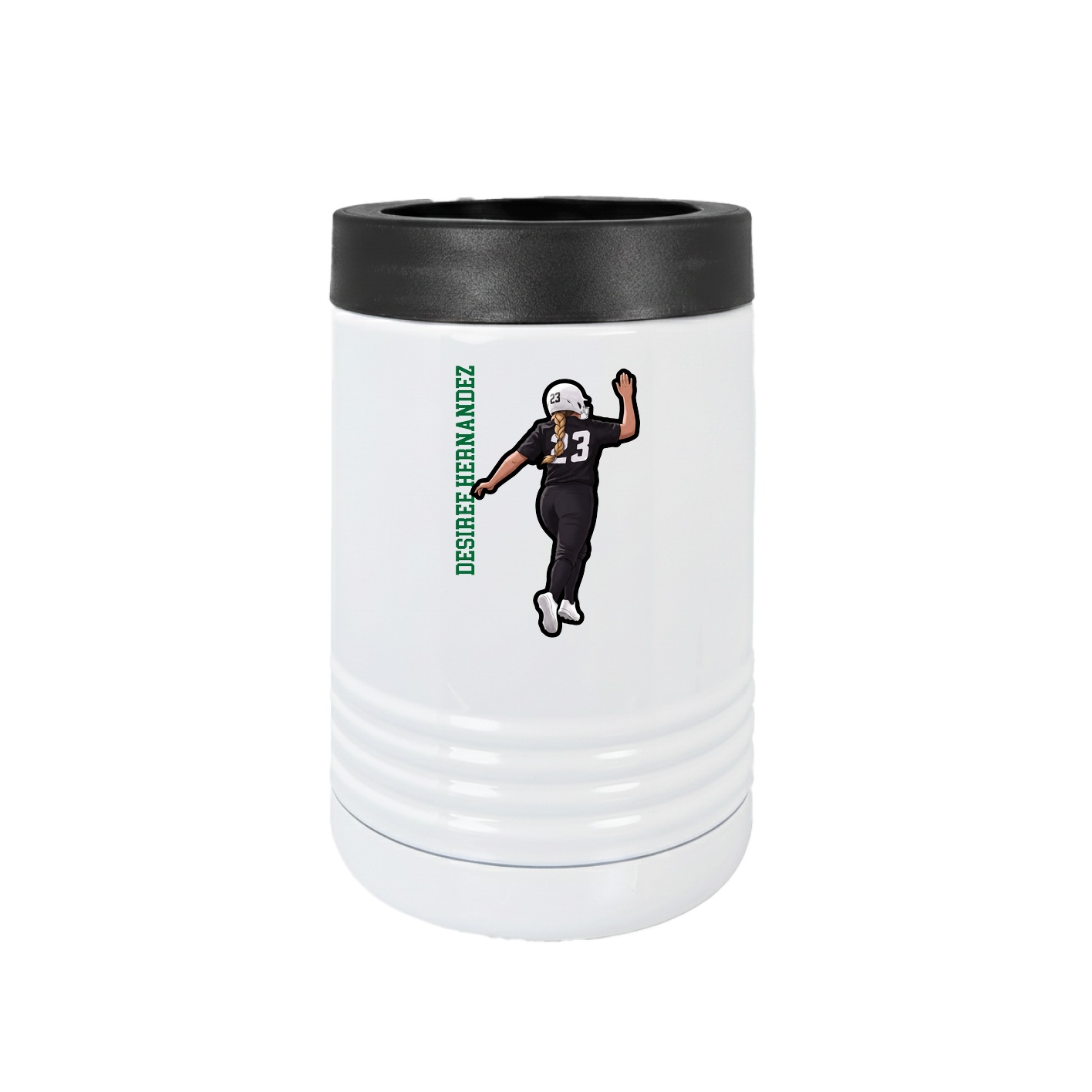 Beverage Holder — Name Vertical in White