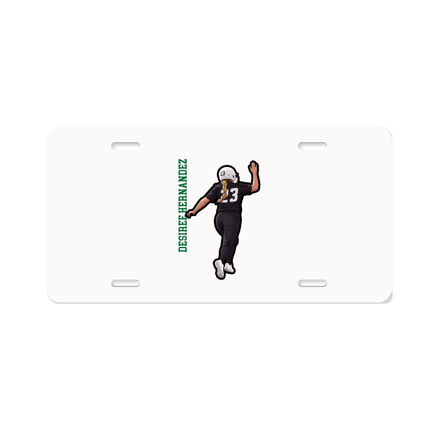 License Plate — Name Vertical in Classic