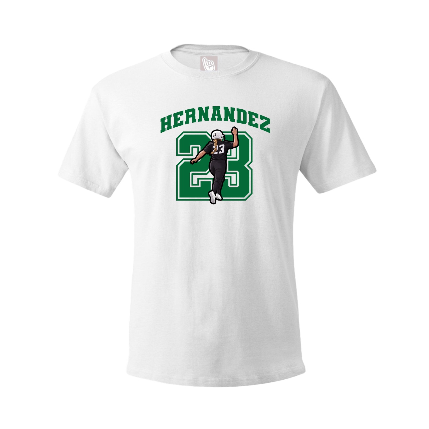 Youth Tee — Number in White