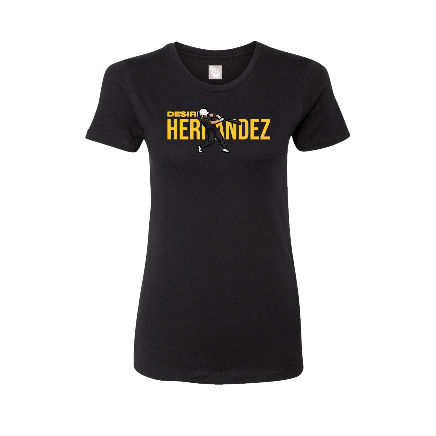 Fitted Women's Tee — Player Name in Black