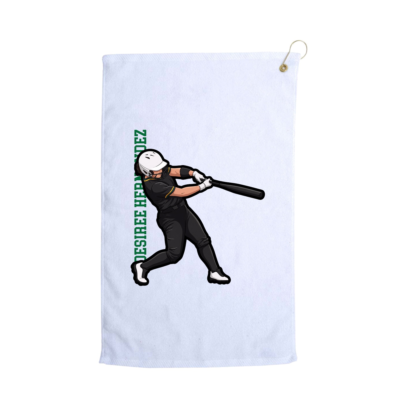 Golf Towel — Name Vertical in White