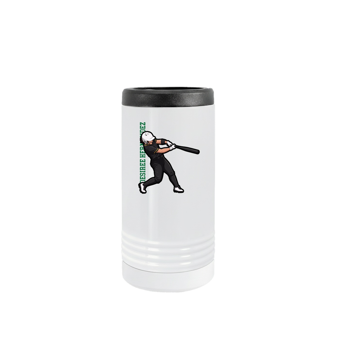 Slim Beverage Holder — Name Vertical in White