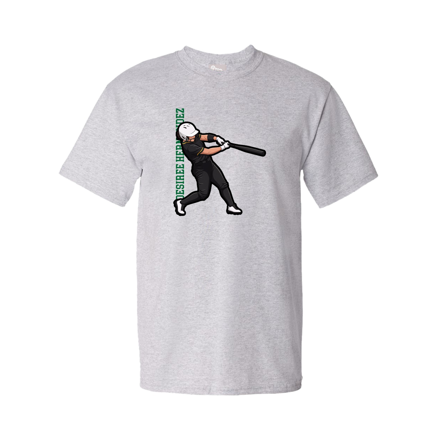 Youth Tee — Name Vertical in Grey