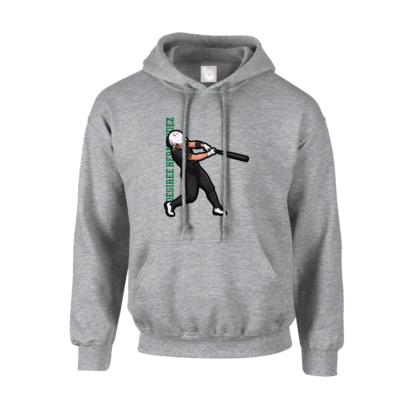 Hoodie — Name Vertical in Grey