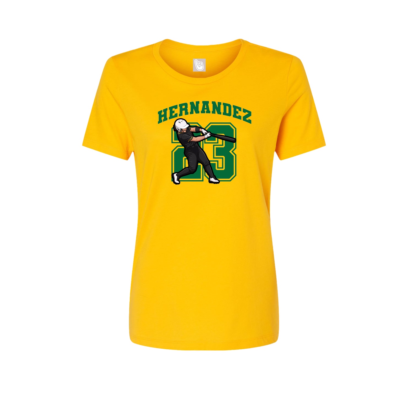 Fitted Women's Tee — Number in Gold