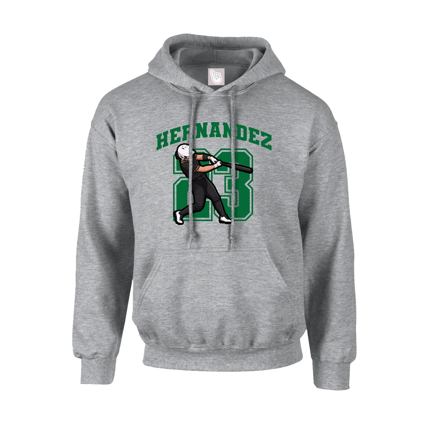 Youth Hoodie — Number in Grey