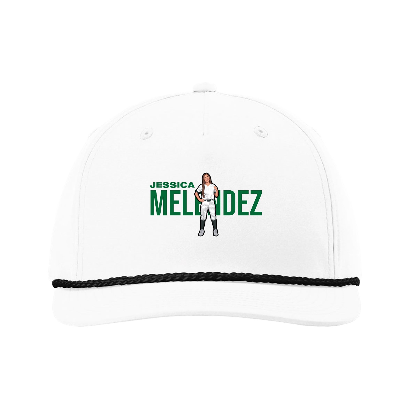 Five-Panel Classic Rope Cap — Player Name in White