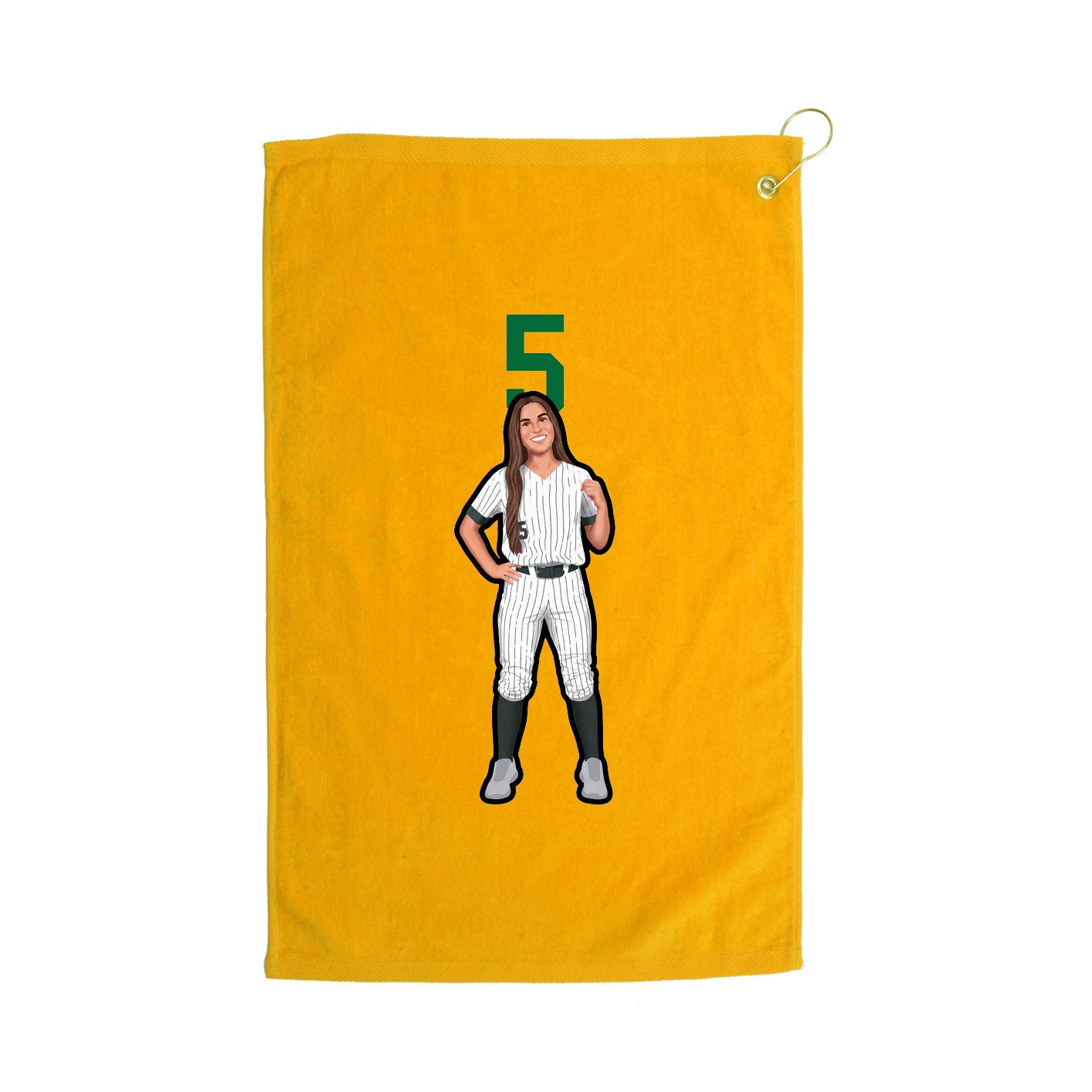 Golf Towel — Number Top in Gold