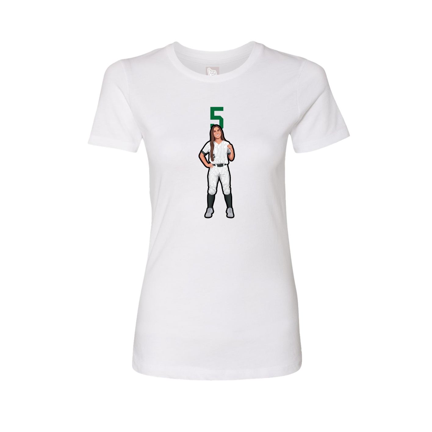 Fitted Women's Tee — Number Top in White