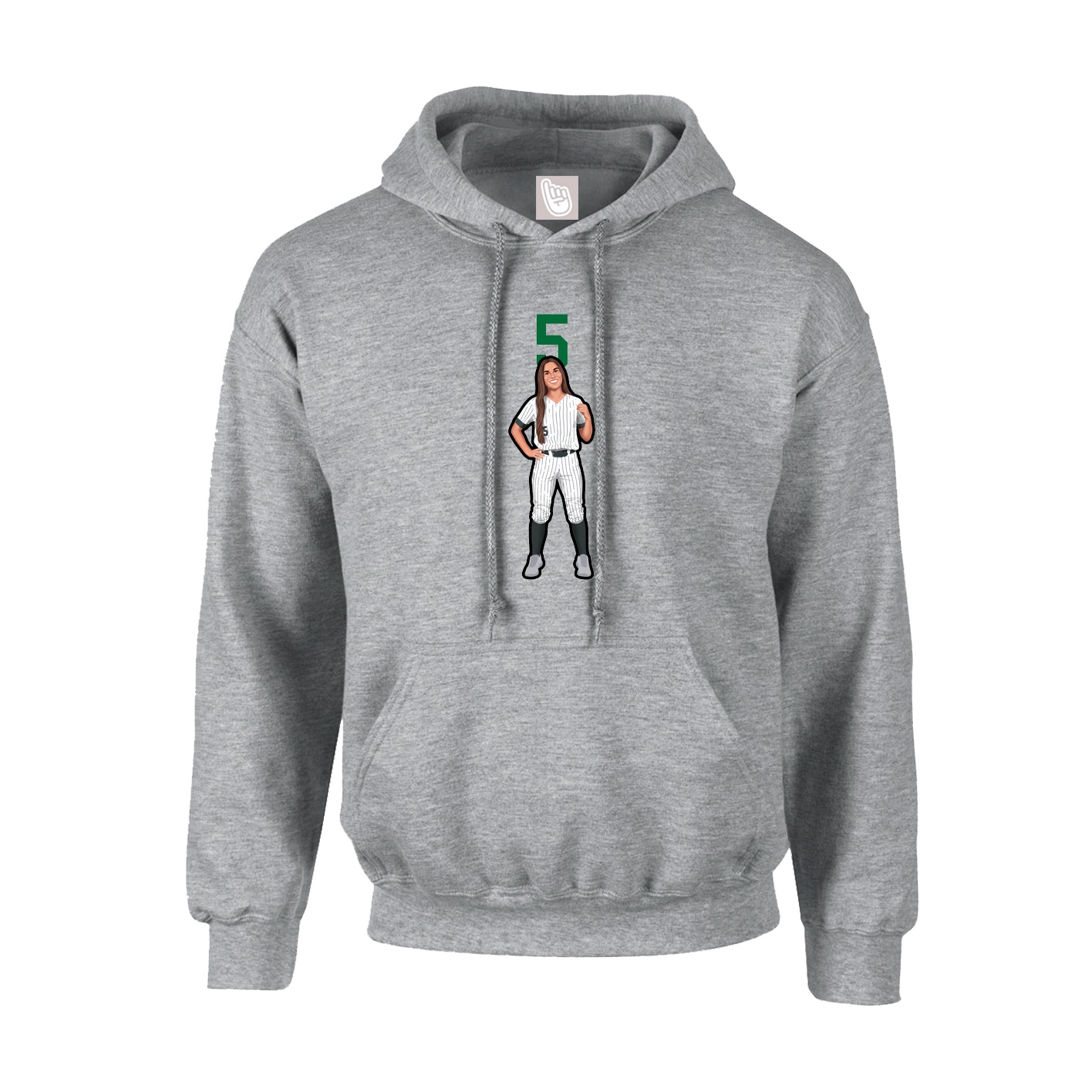 Hoodie — Number Top in Grey