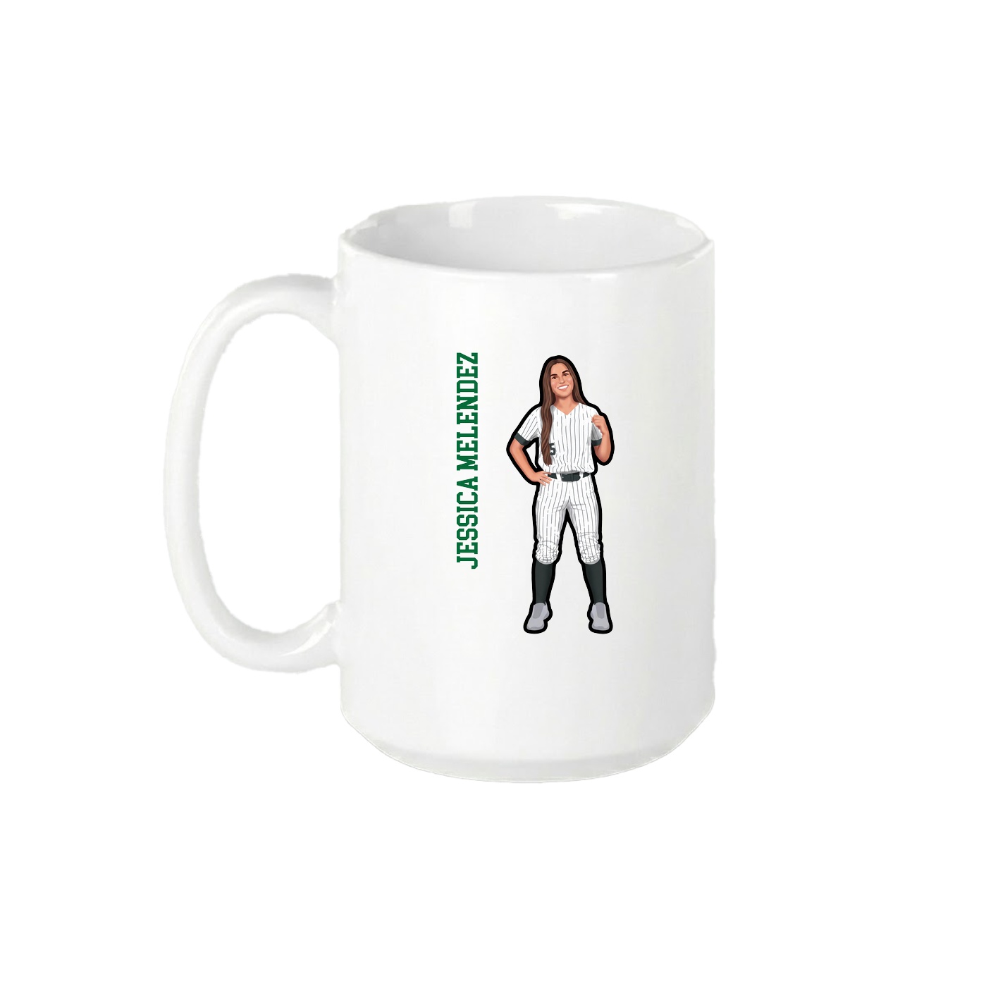 15oz Coffee Mug — Name Vertical in White