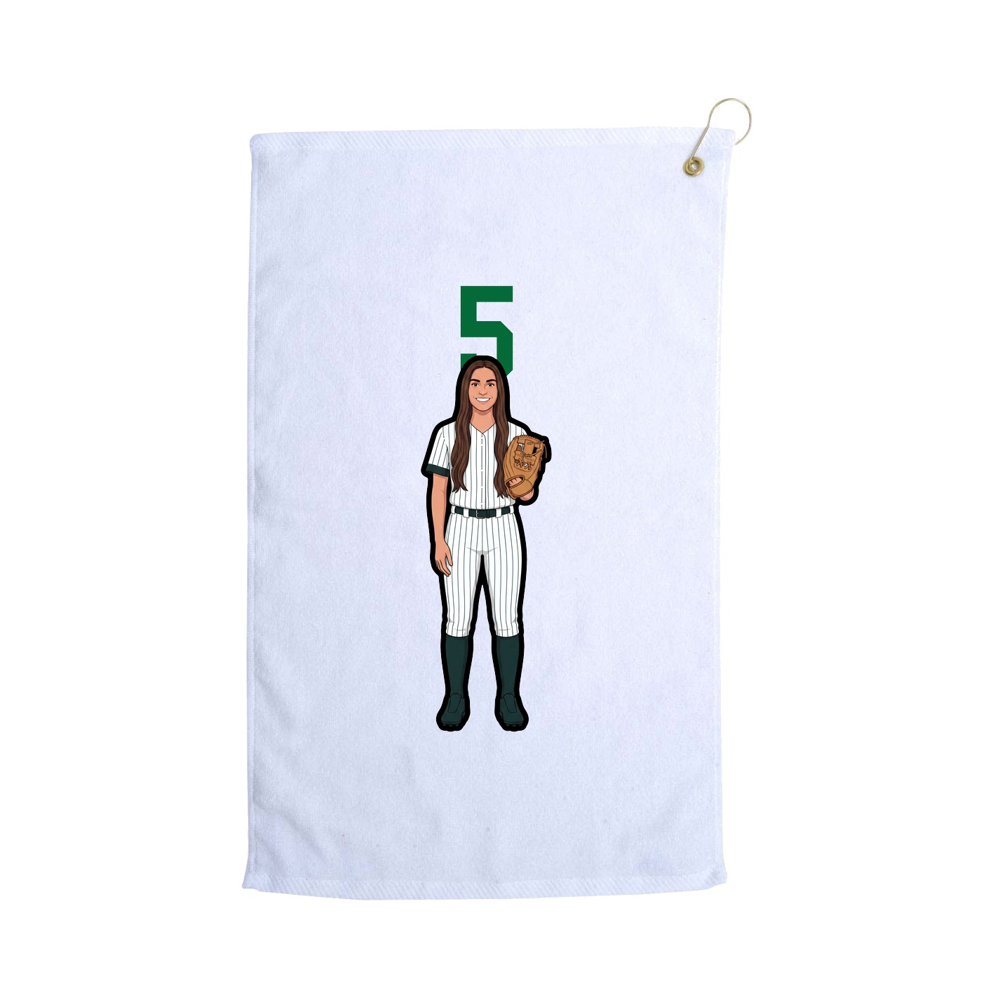 Golf Towel — Number Top in White