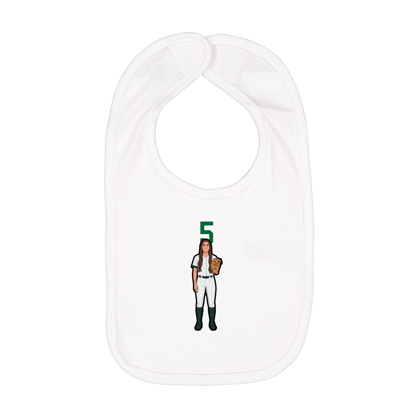 Infant Bib — Number Top in White