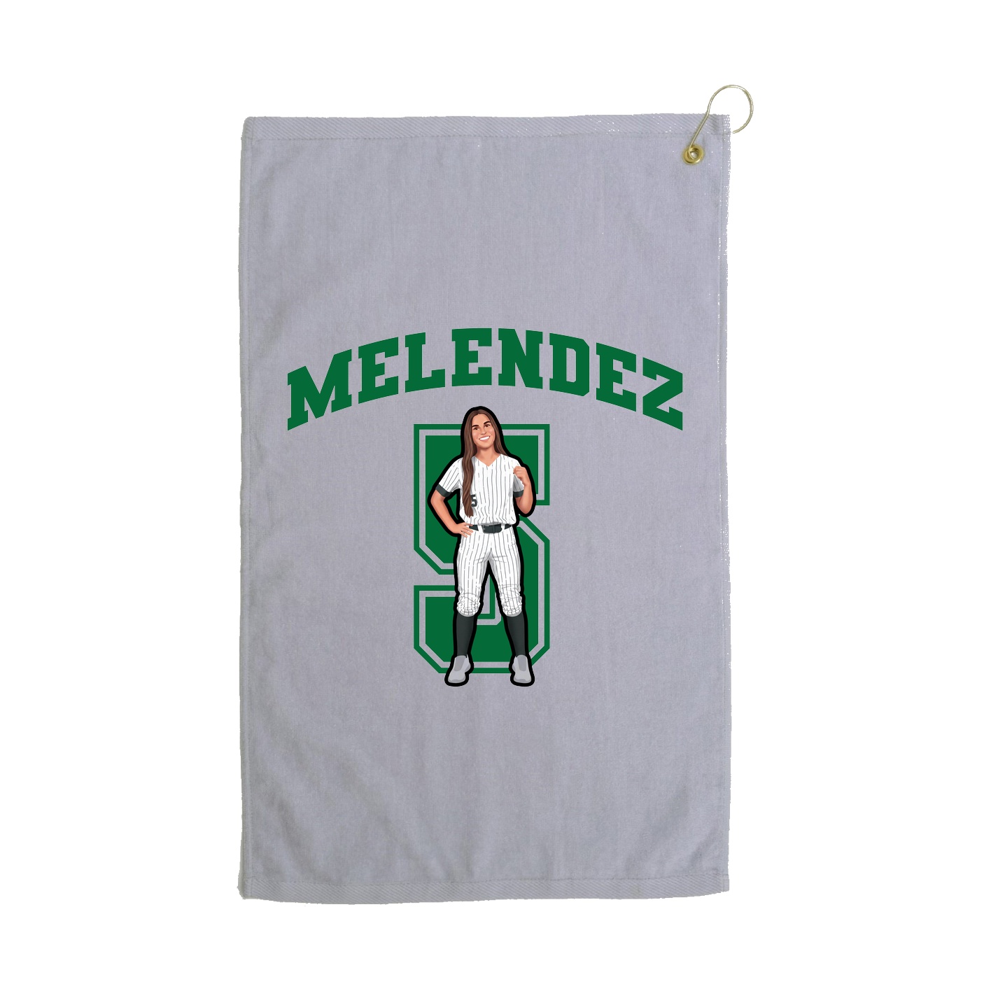 Golf Towel — Number in Grey