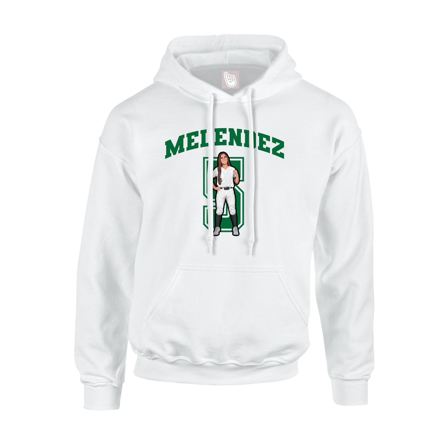 Youth Hoodie — Number in White