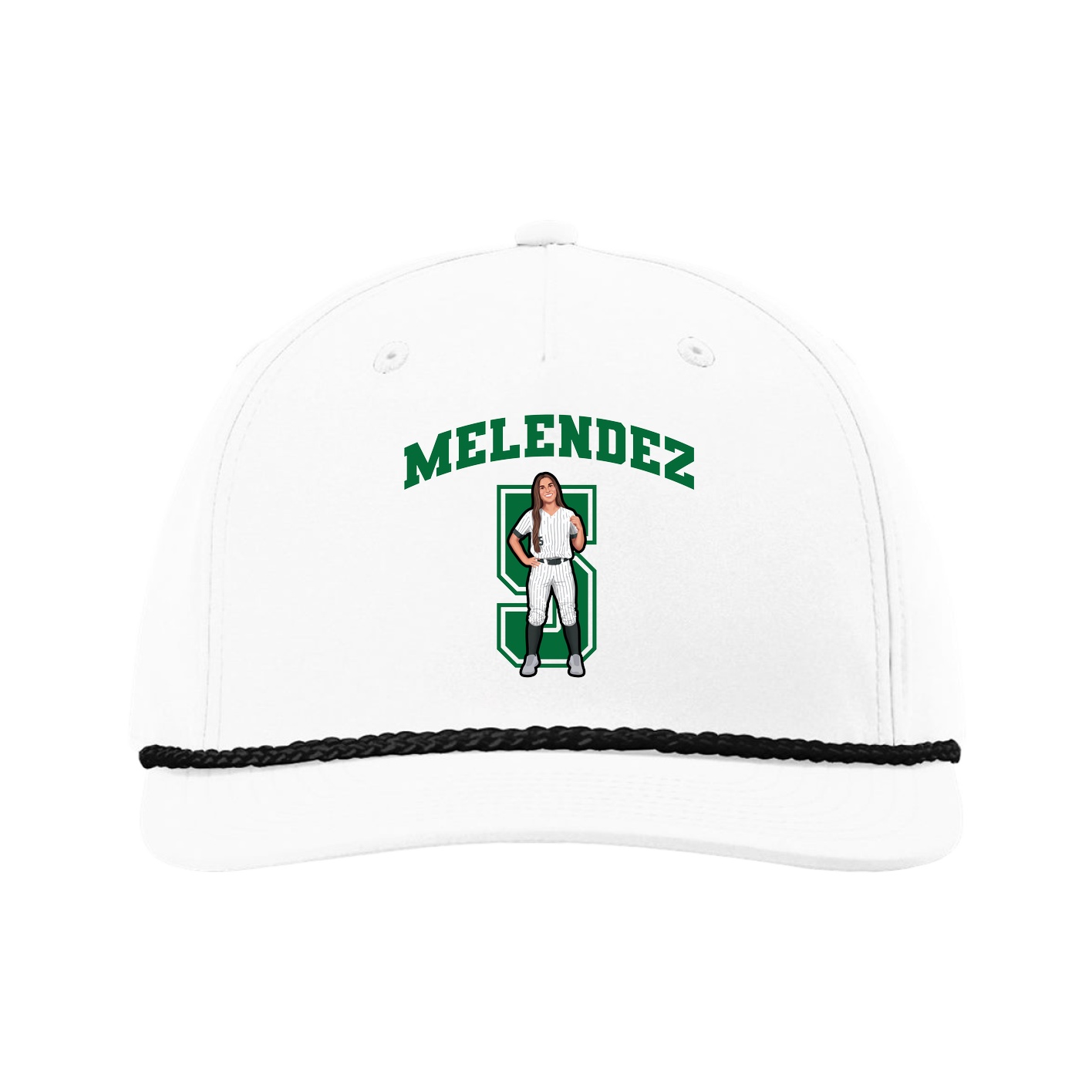 Five-Panel Classic Rope Cap — Number in White